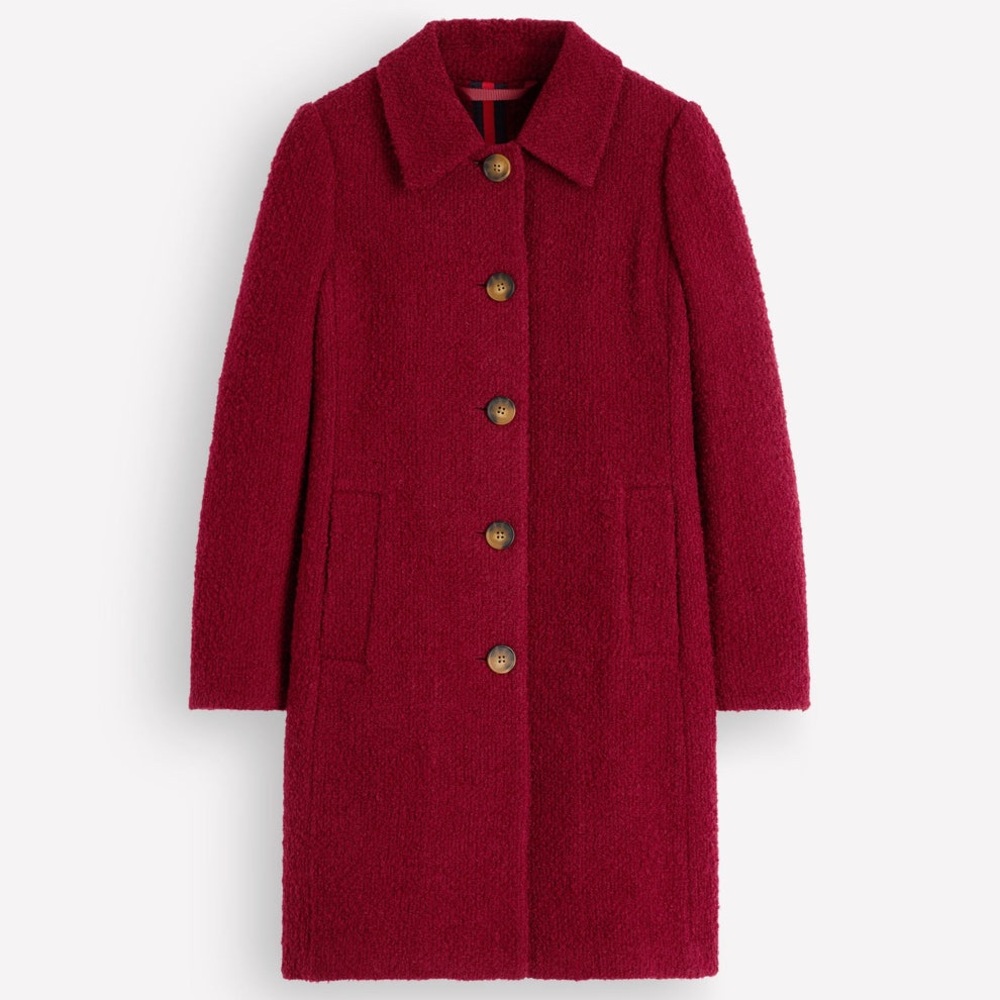 NWT Boden Aylesford Wool Coat in Vino - Picture 6 of 12